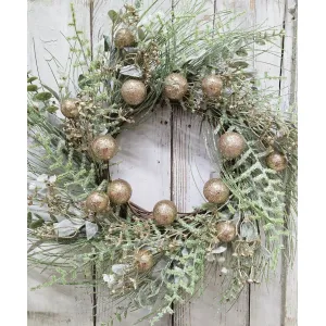 Golden Holiday Embrace 24in Wreath 1