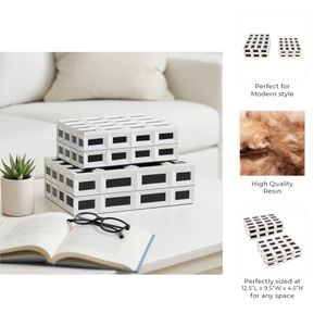 CARLINSTONE SET OF 2 WHITE BOXES 5 (IN) 9