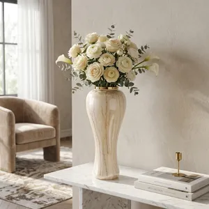 HENLEYGATE IVORY GLASS VASE 21 (IN) 11