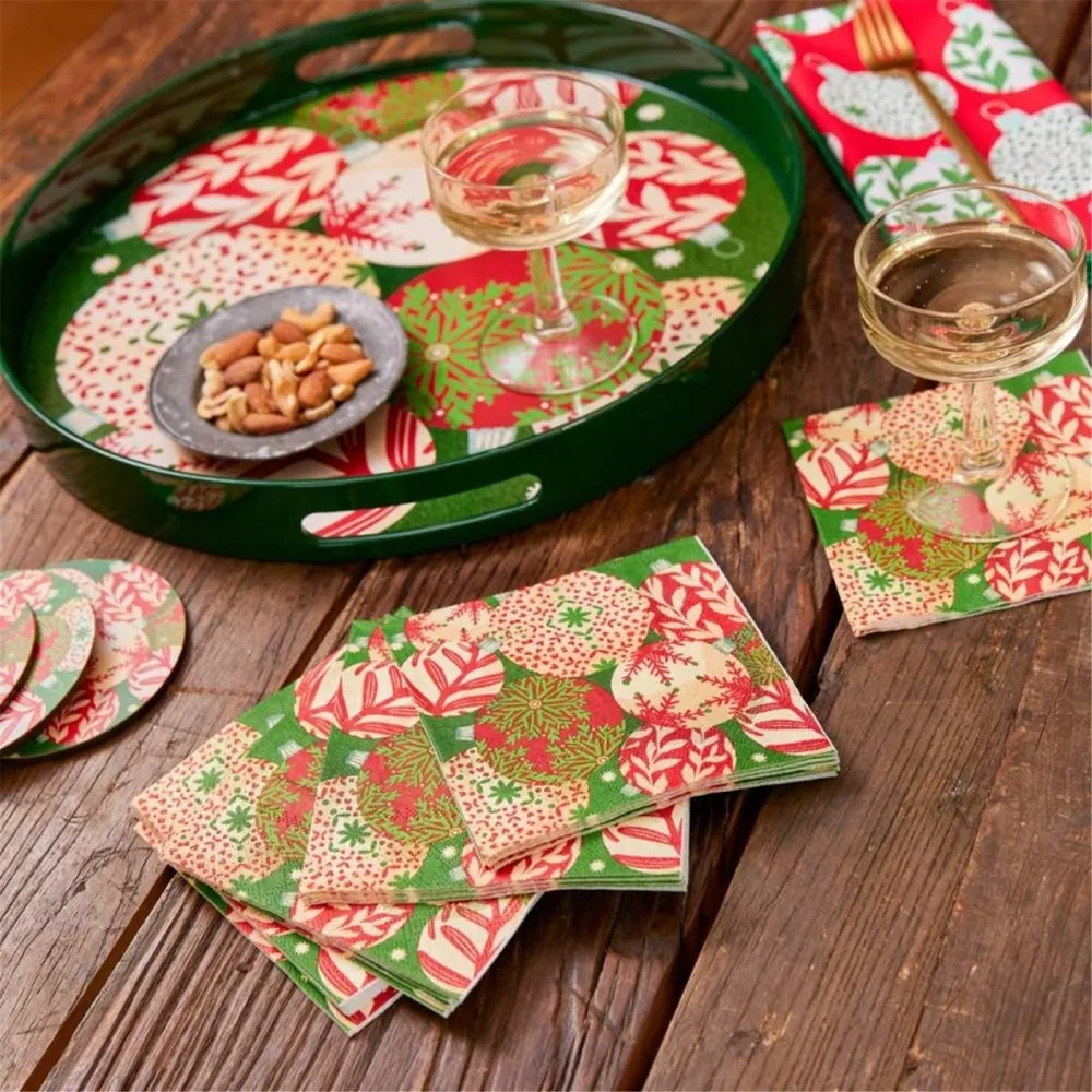 Scandi Ornaments Paper Cocktail Napkins (Pack of 25)