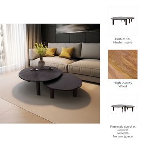 FORRESTBROOK SET OF 2 BROWN COFFEE TABLES 16 (IN) 10