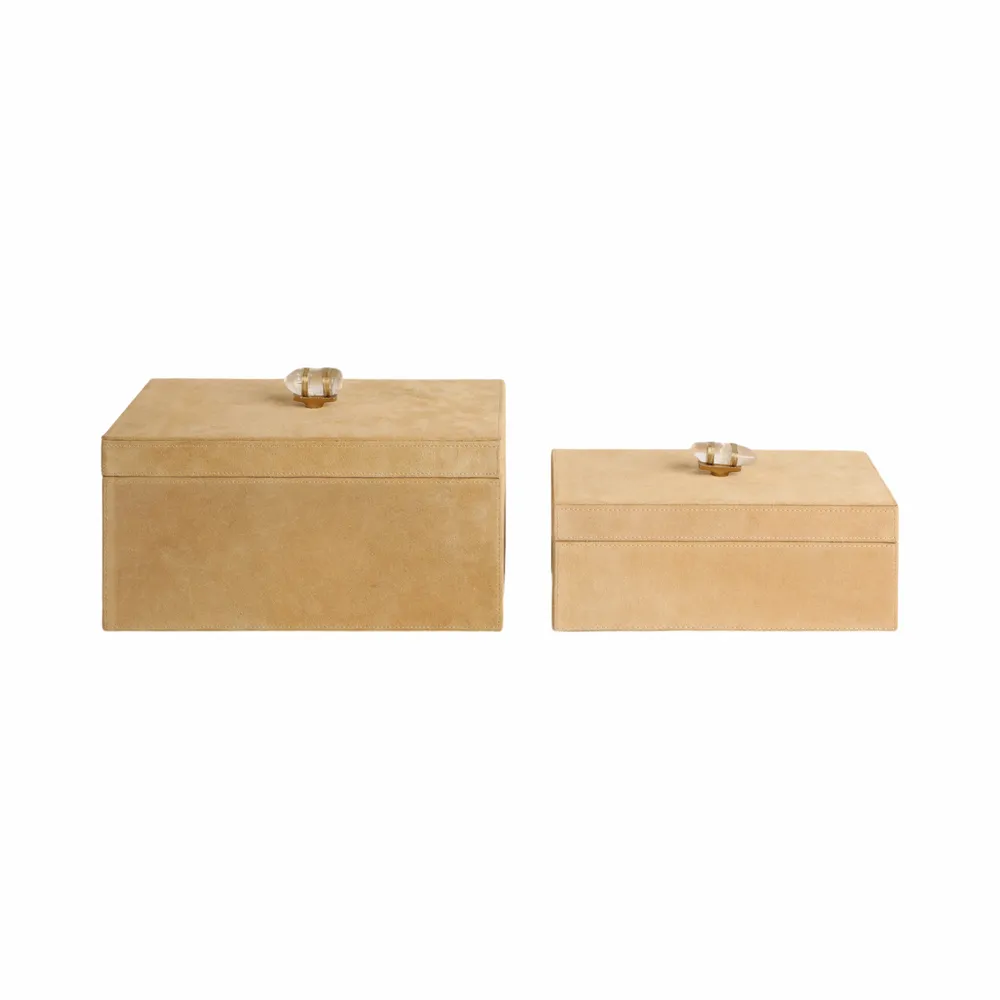 LAKEWICK SET OF 2 IVORY BOXES 6 (IN)