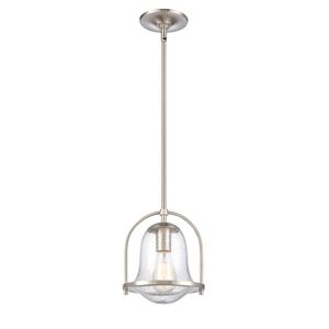 Connection 8'' Wide 1-Light Mini Pendant - Satin Nickel 1