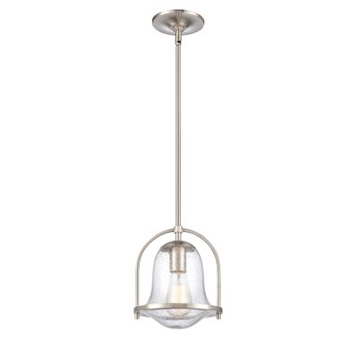Connection 8″ Wide 1-Light Mini Pendant - Satin Nickel