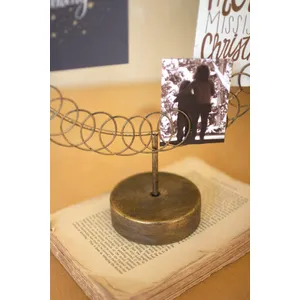 Round Wire Christmas Card Holder on a Stand 3