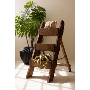 Three-Tiered Wooden Brick Mold Display Stand 2