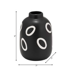 CER, 9"H FUNKY BUBBLE FLOWER VASE, BLACK/WHITE 6