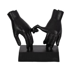 METAL,9"H,ENTWINED HANDS SCULPTURE, BLACK 1