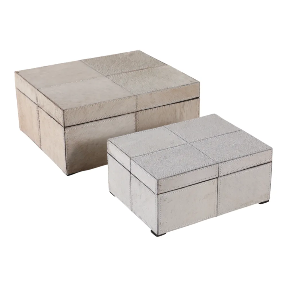 ESSEXLAND SET OF 2 IVORY BOXES 6 (IN)