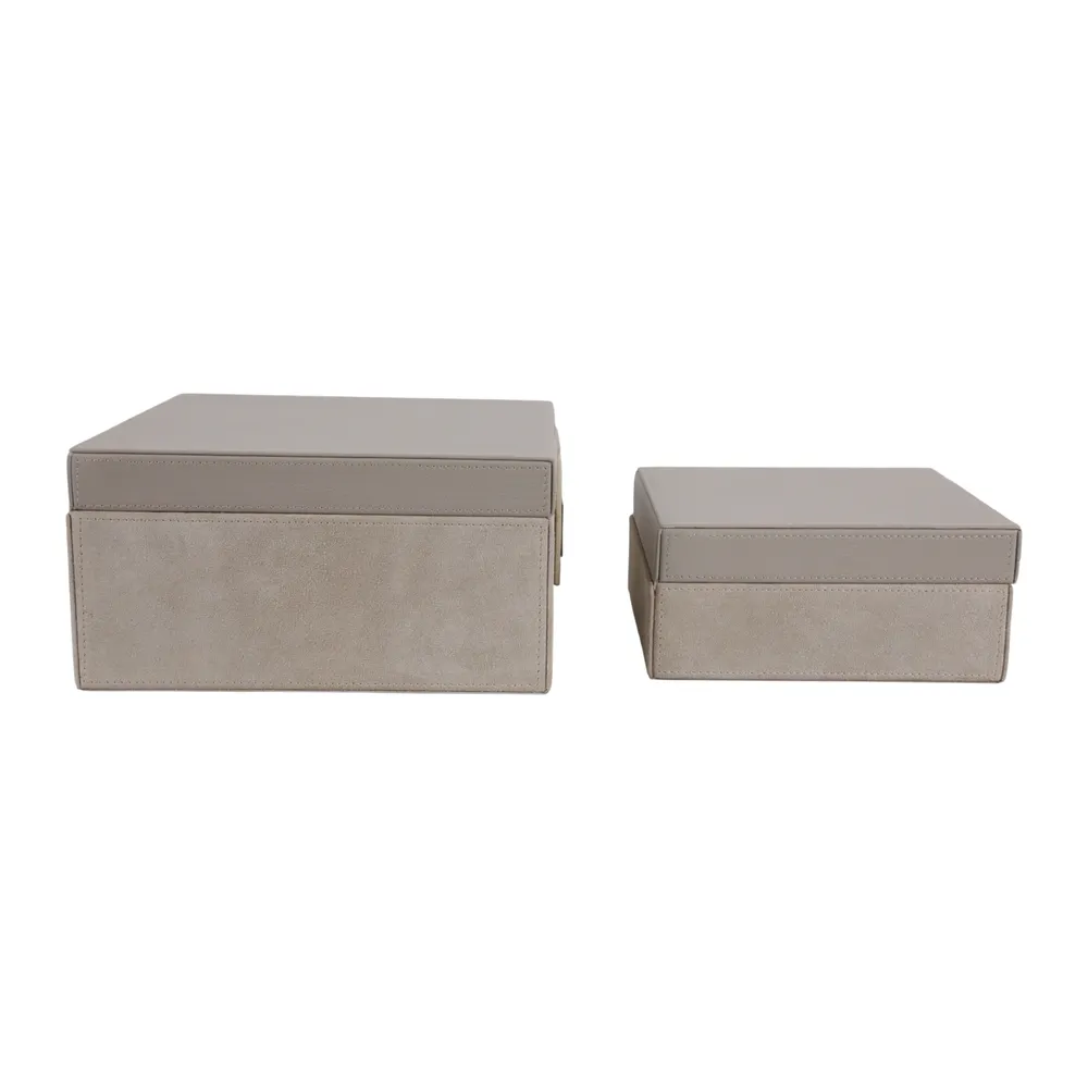BENTONBEACH SET OF 2 IVORY BOXES 5 (IN)