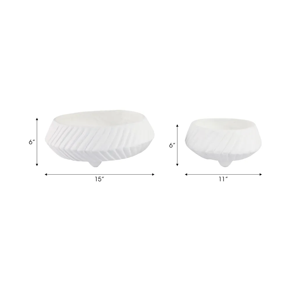 GILBERTRUN SET OF 2 WHITE BOWLS 6 (IN)