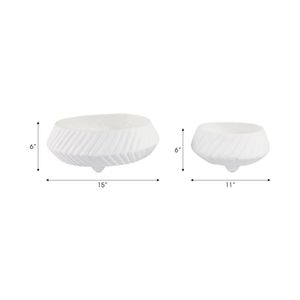 GILBERTRUN SET OF 2 WHITE BOWLS 6 (IN) 8