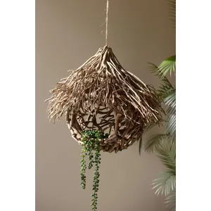 Hanging Tea Twig Bird House 1