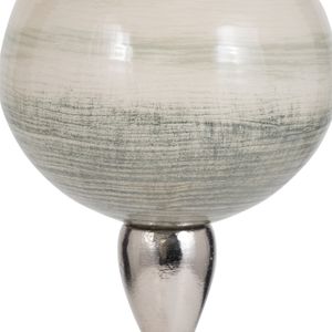 GLASS, 17" VOTIVE HOLDER W MARBLE STAND, SAGE/SILV 5