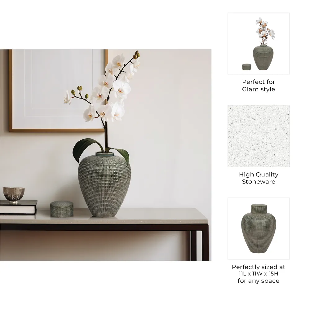 ELTONRIDGE GREEN VASE 15 (IN)