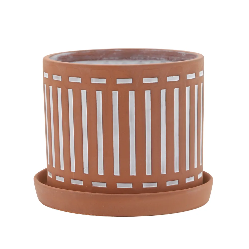 SHAYPORT SET OF 2 ORANGE PLANTER 8 (IN)