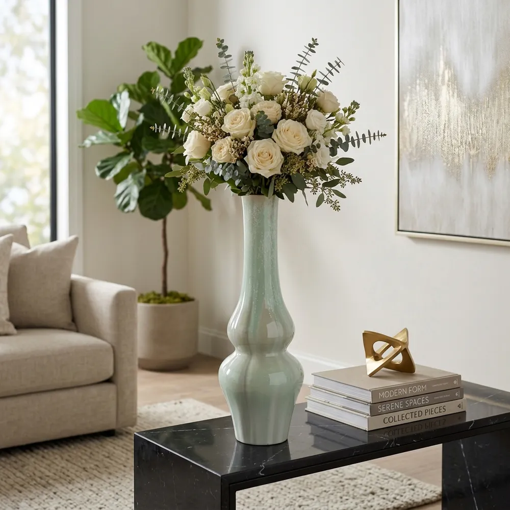 HADFIELDHOLM GREEN VASE 24 (IN)