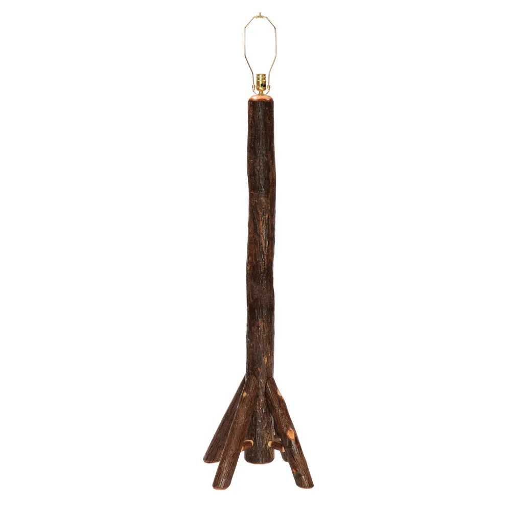 Hickory Log Floor Lamp without Lamp Shade - Natural
