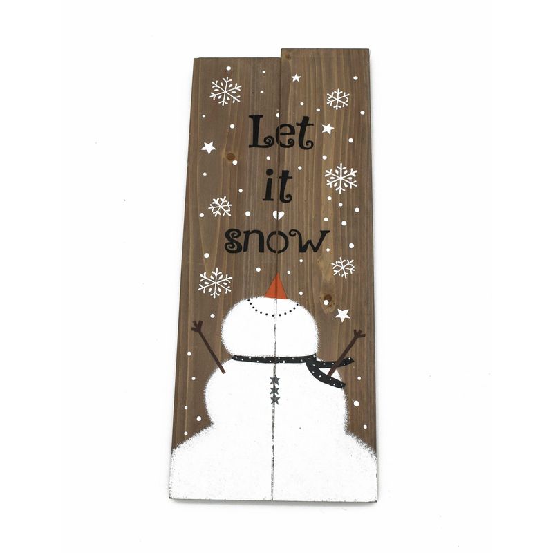 LET IT SNOW WOOD SIGN W/SNOWMA