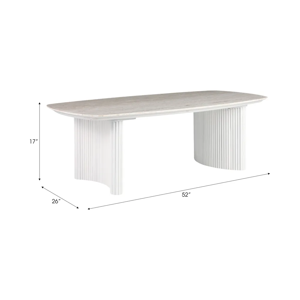 BERGENWELL IVORY COFFEE TABLE 17 (IN)