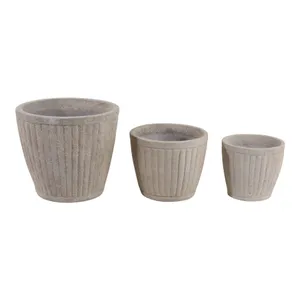 DUFFYLAKE SET OF 3 TAN PLANTER 13 (IN) 5