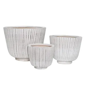 RIPLEYLAND SET OF 3 WHITE PLANTER 9 (IN) 1