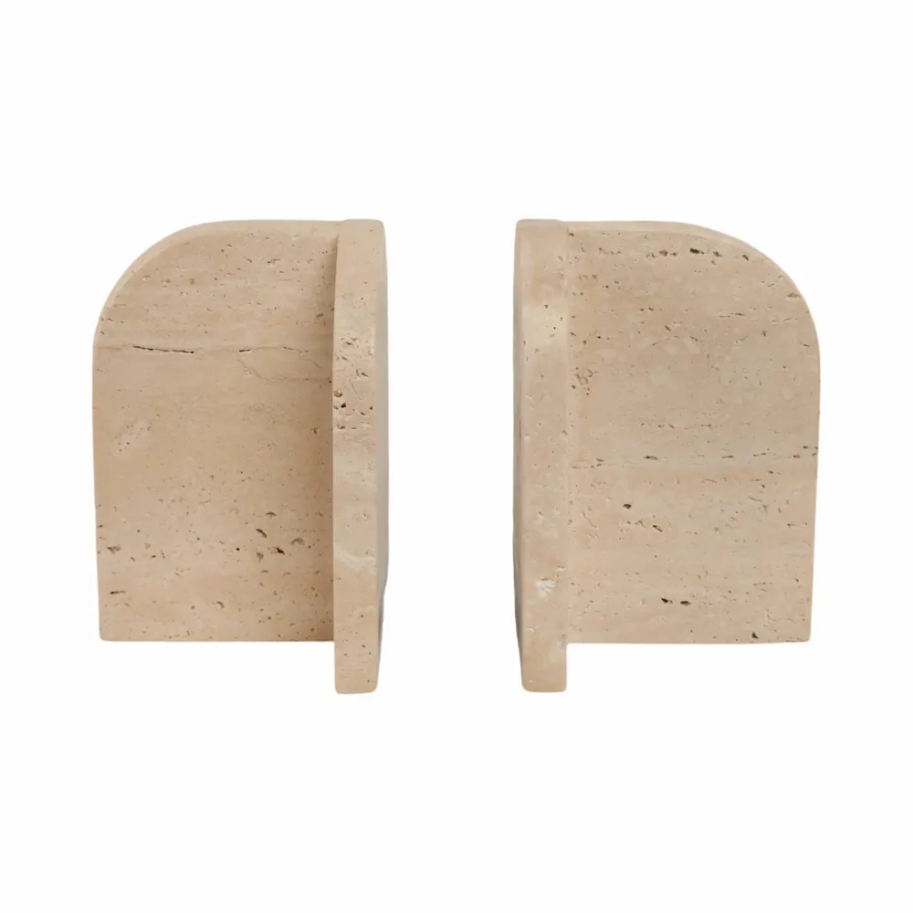 NORMAWORTH SET OF 2 TAN BOOKENDS 6 (IN)