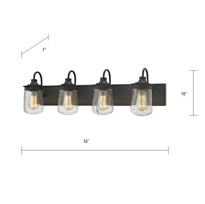 Hamel 32″ Wide 4-Light Vanity Light - Oil Rubbed Bronze
