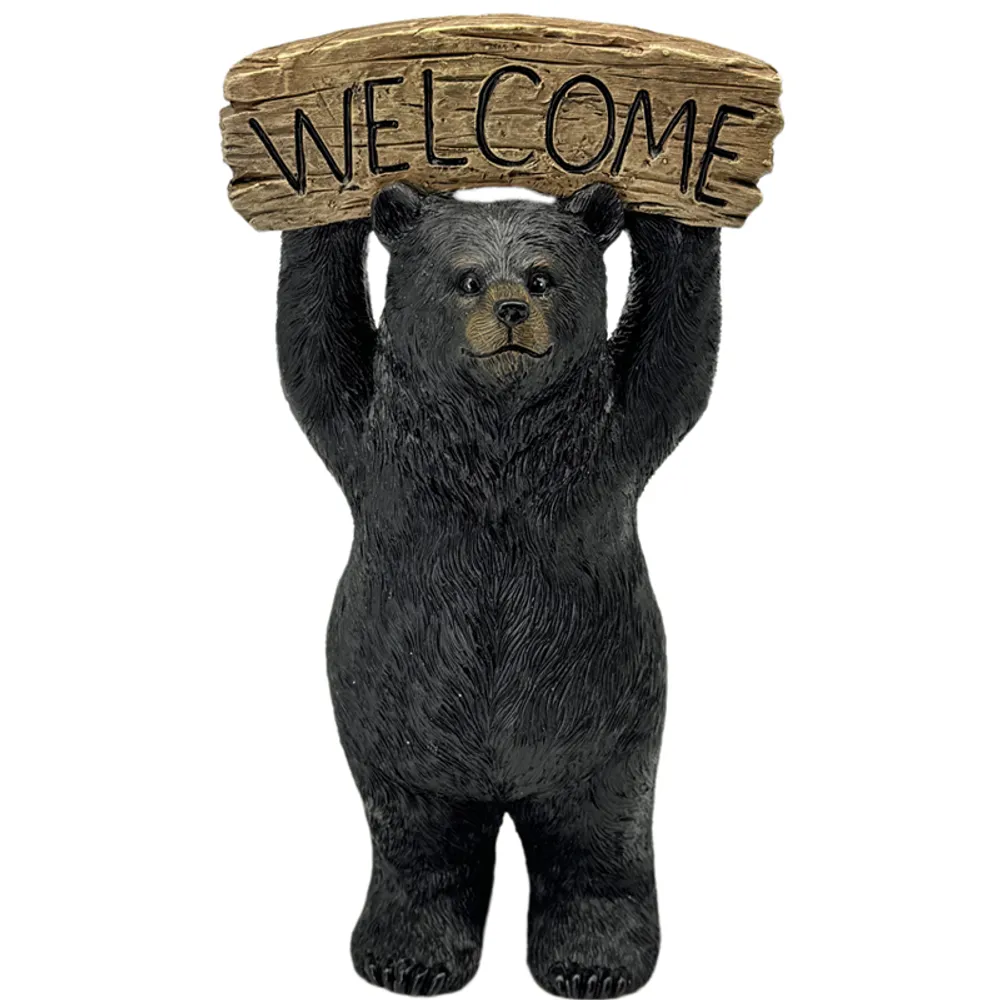 10-1/4" BEAR WITH WELCOME SIGN