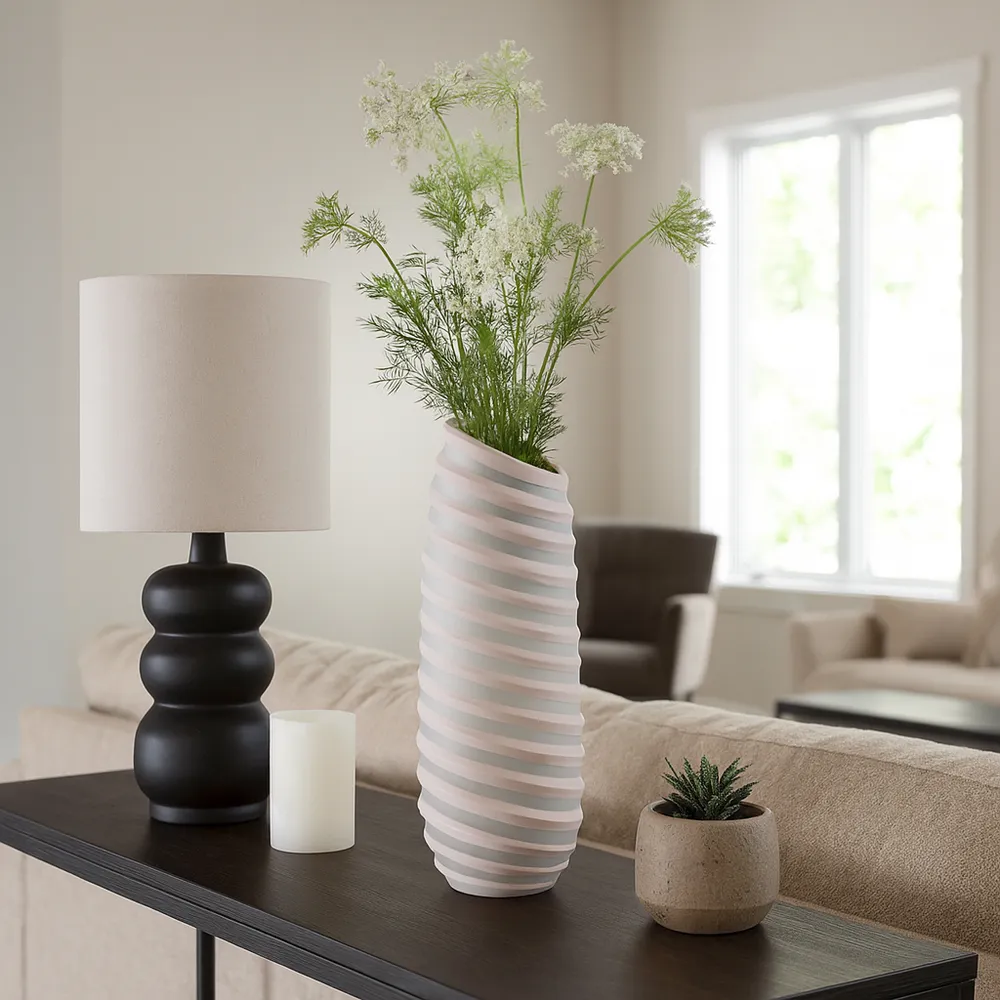 SAMSONWICK IVORY GLASS VASE 18 (IN)