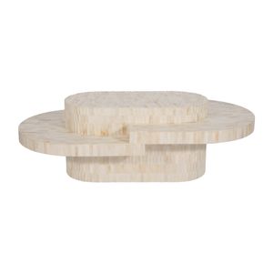 WOOD, 49" CARVED INLAY COFFEE TABLE, NATURAL 1