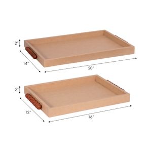 MUNDBY SET OF 2 IVORY TRAY 2 (IN) 8
