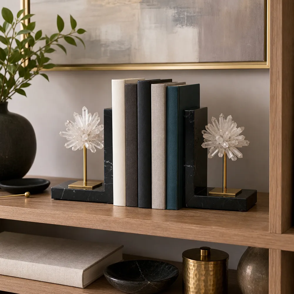 TUCKERLAKE SET OF 2 BLACK BOOKENDS 7 (IN)