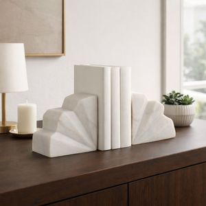 HENSONHOLM SET OF 2 WHITE BOOKENDS 6 (IN) 11