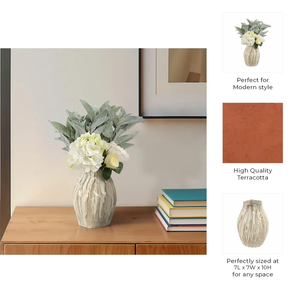 CROSBYLEY CREAM VASE 10 (IN)