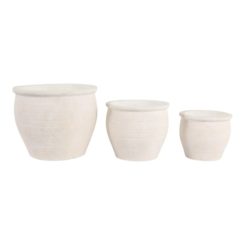 LUTHERHOLM SET OF 3 IVORY PLANTER 8 (IN)