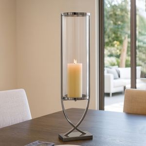 OLIVERHAVEN SILVER CANDLE HOLDER 31 (IN) 2