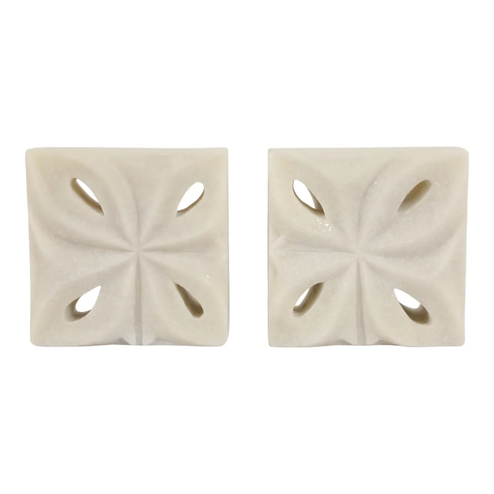 ROSEGATE SET OF 2 WHITE BOOKENDS 6 (IN)