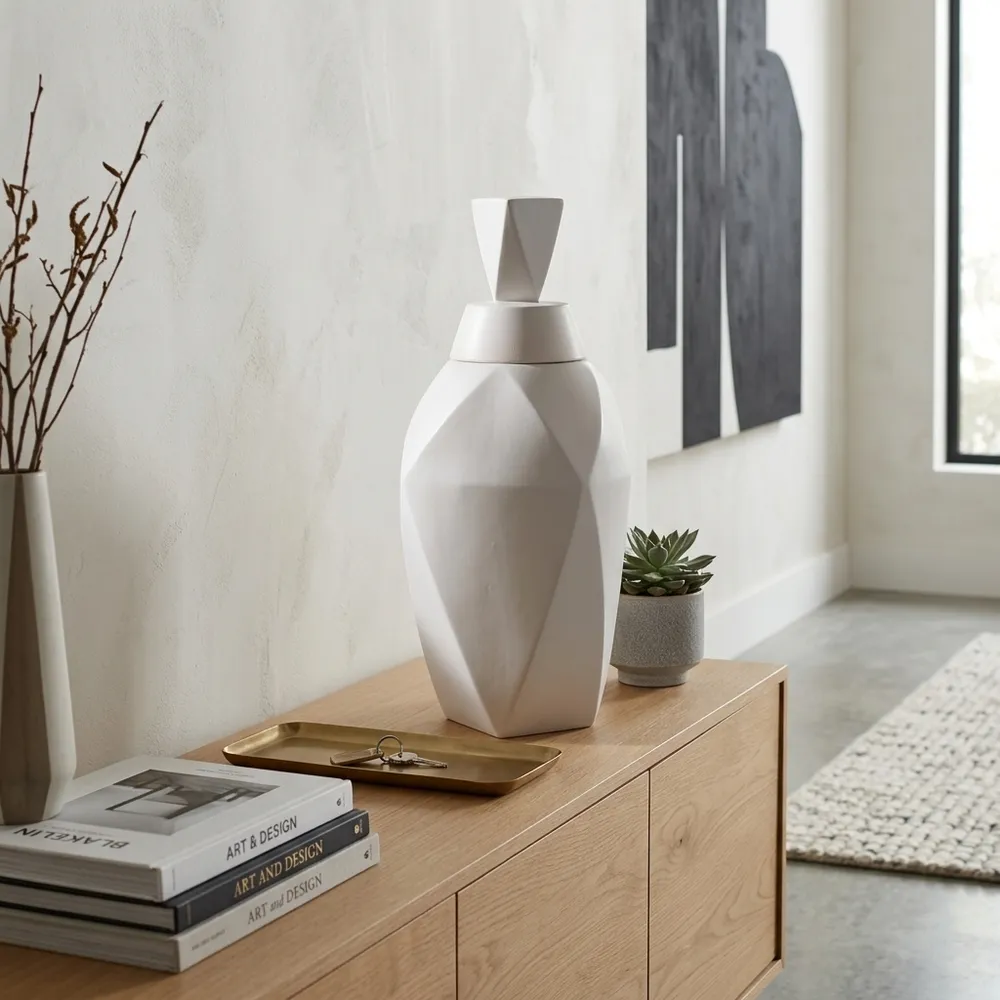 HALTONWORTH WHITE VASE 23 (IN)