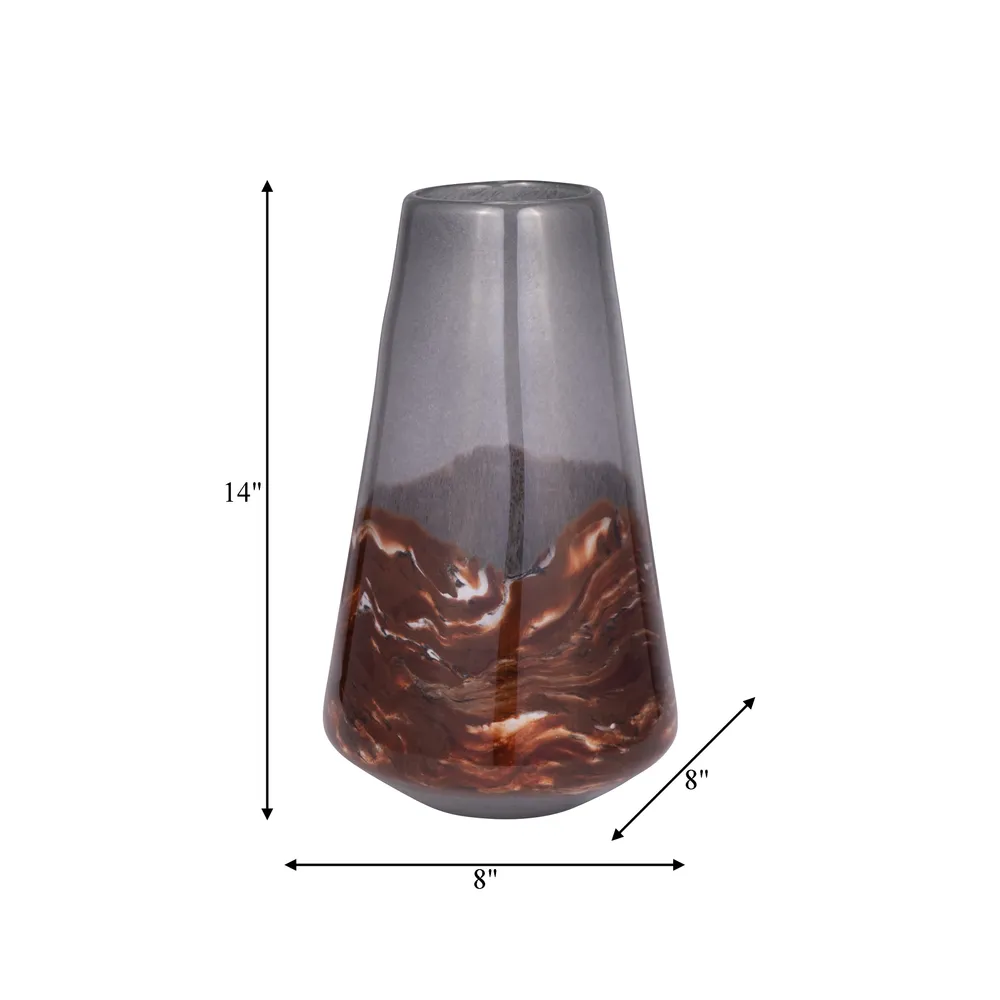 EVERTONVALE BLACK GLASS VASE 14 (IN)