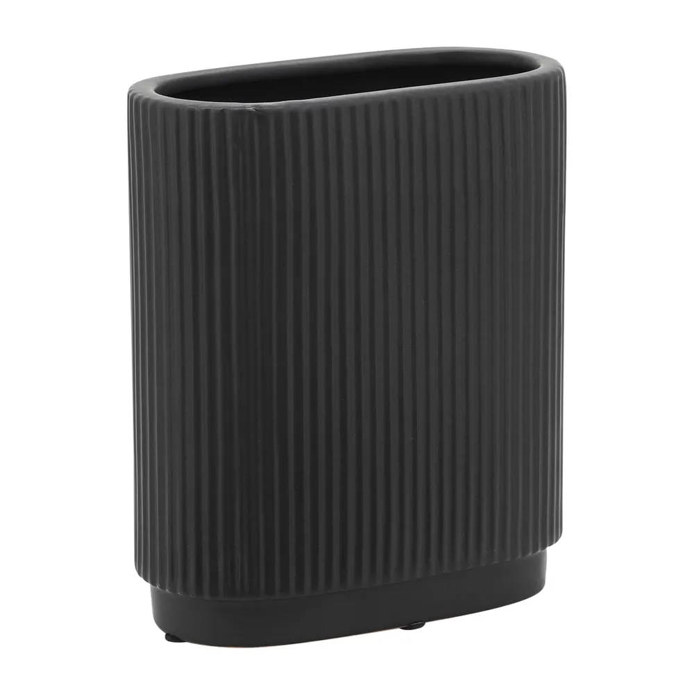 BAIRDMILL BLACK VASE 8 (IN)