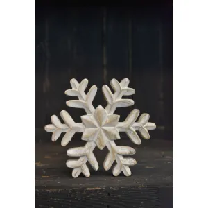 Whitewashed Wooden Snowflake 6x6in 3