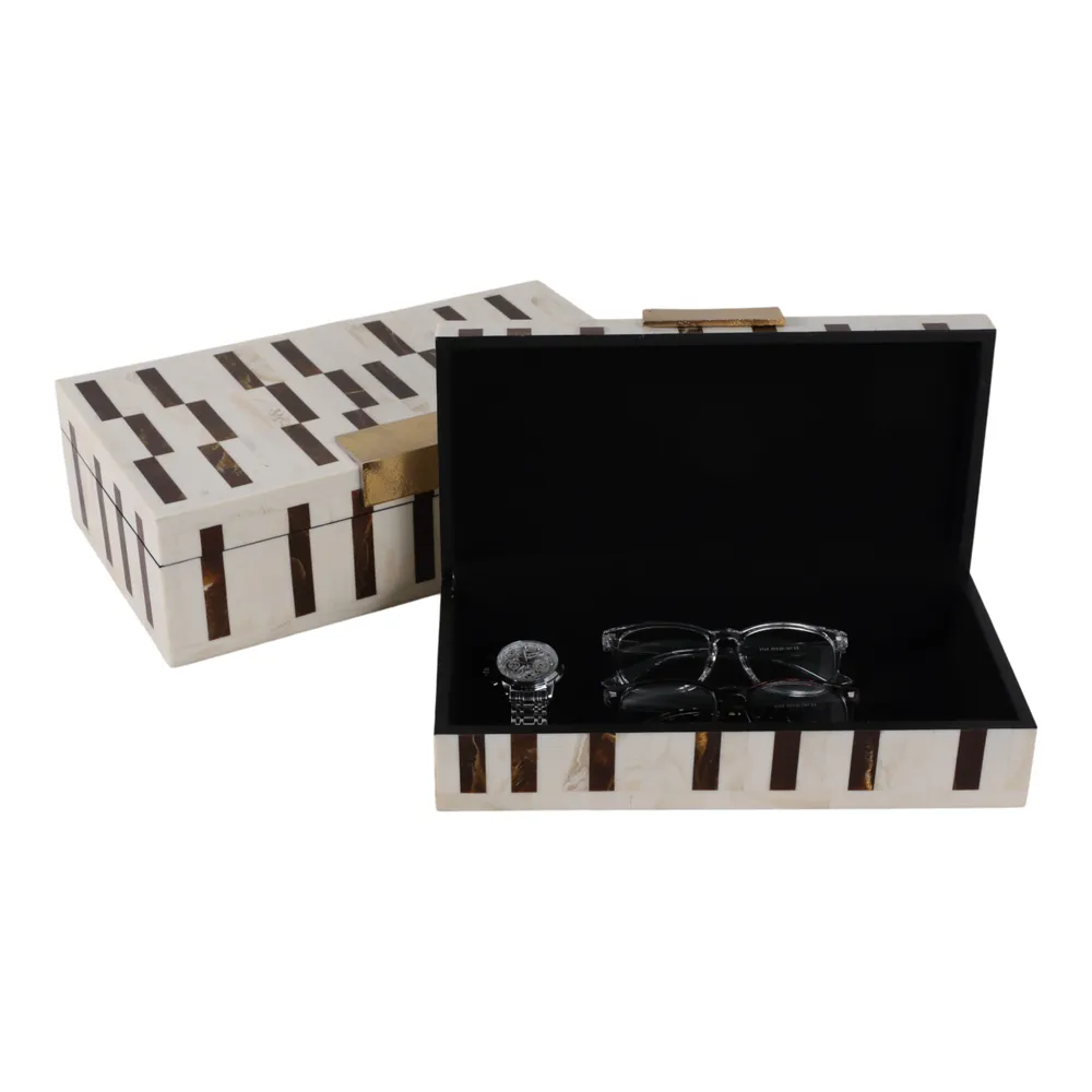 CHLOETON SET OF 2 BROWN BOXES 5 (IN)