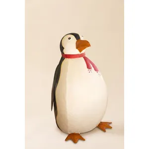 Large Painted Metal Penguin 4