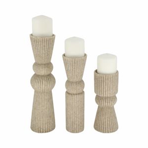 CLOVERRUN SET OF 3 BROWN CANDLE HOLDER 15 (IN) 3
