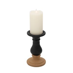8" CANDLE HOLDER 2TONE, BLACK 2