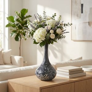 DOUGALROSE GRAY GLASS VASE 15 (IN) 10