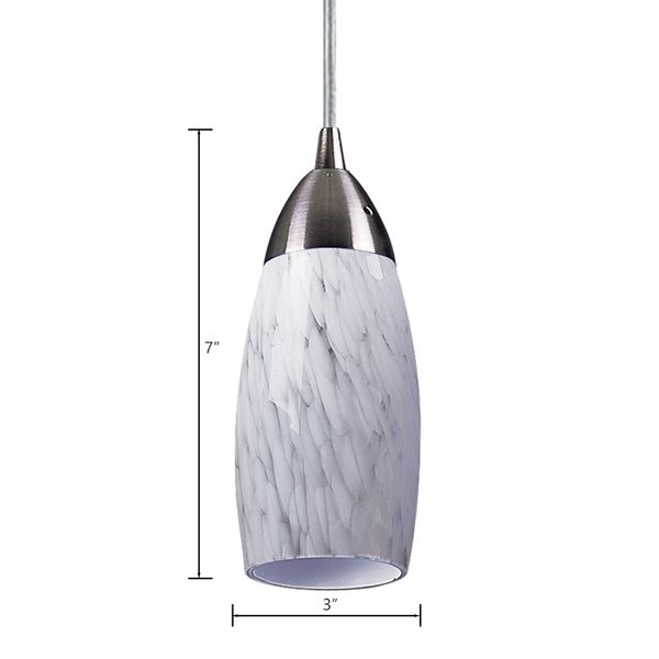 Milan 3'' Wide 1-Light Mini Pendant - Satin Nickel with Snow White Glass