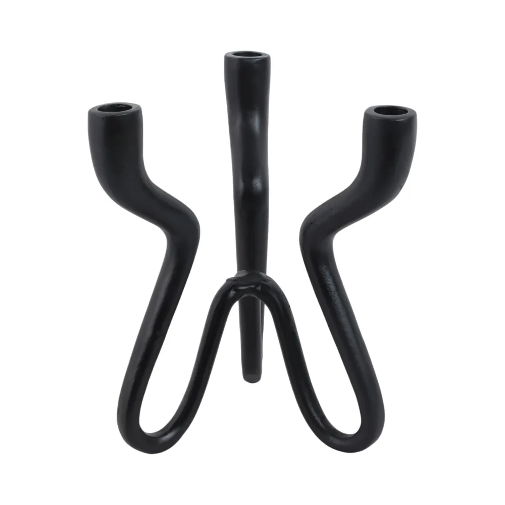 TODDBURN BLACK CANDLE HOLDER 10 (IN)