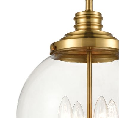 Chandra 13″ Wide 4-Light Pendant - Burnished Brass